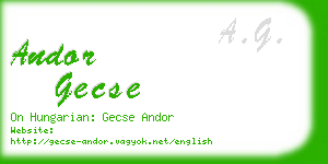 andor gecse business card